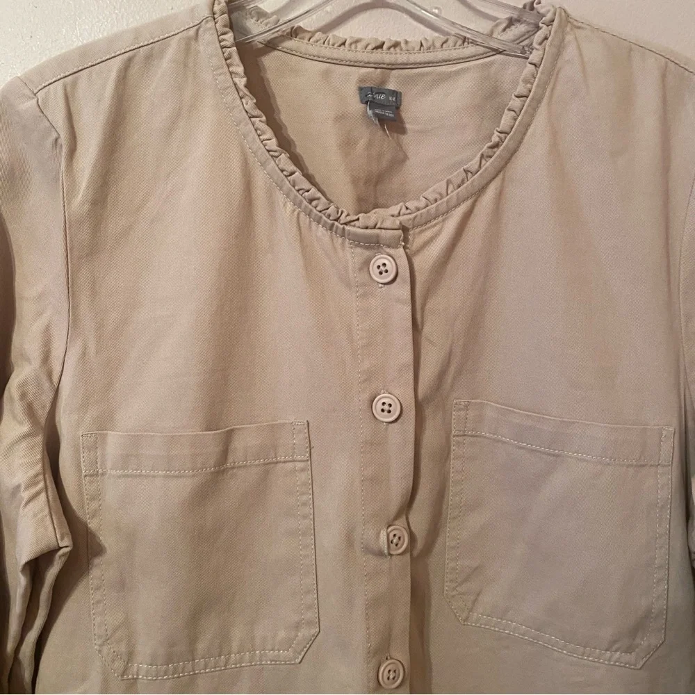 Aerie Cream Utility Jumpsuit – Size M – Button Front / Drawstring Waist - EUC
